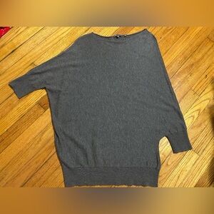 Vince Grey‎ 100% Cashmere Artsy Ribbed Cocoon Asymmetrical Sweater M